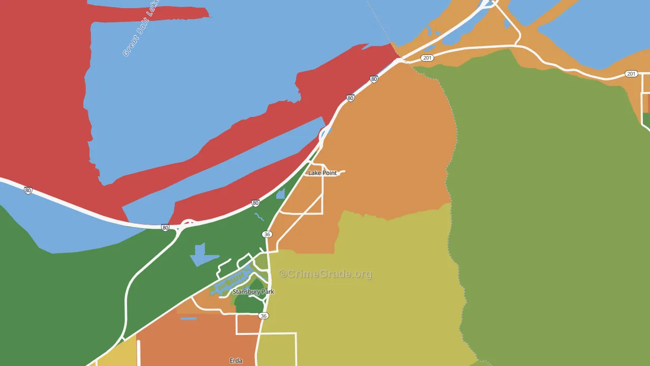 Lake Point, UT Map of Robbery Rates