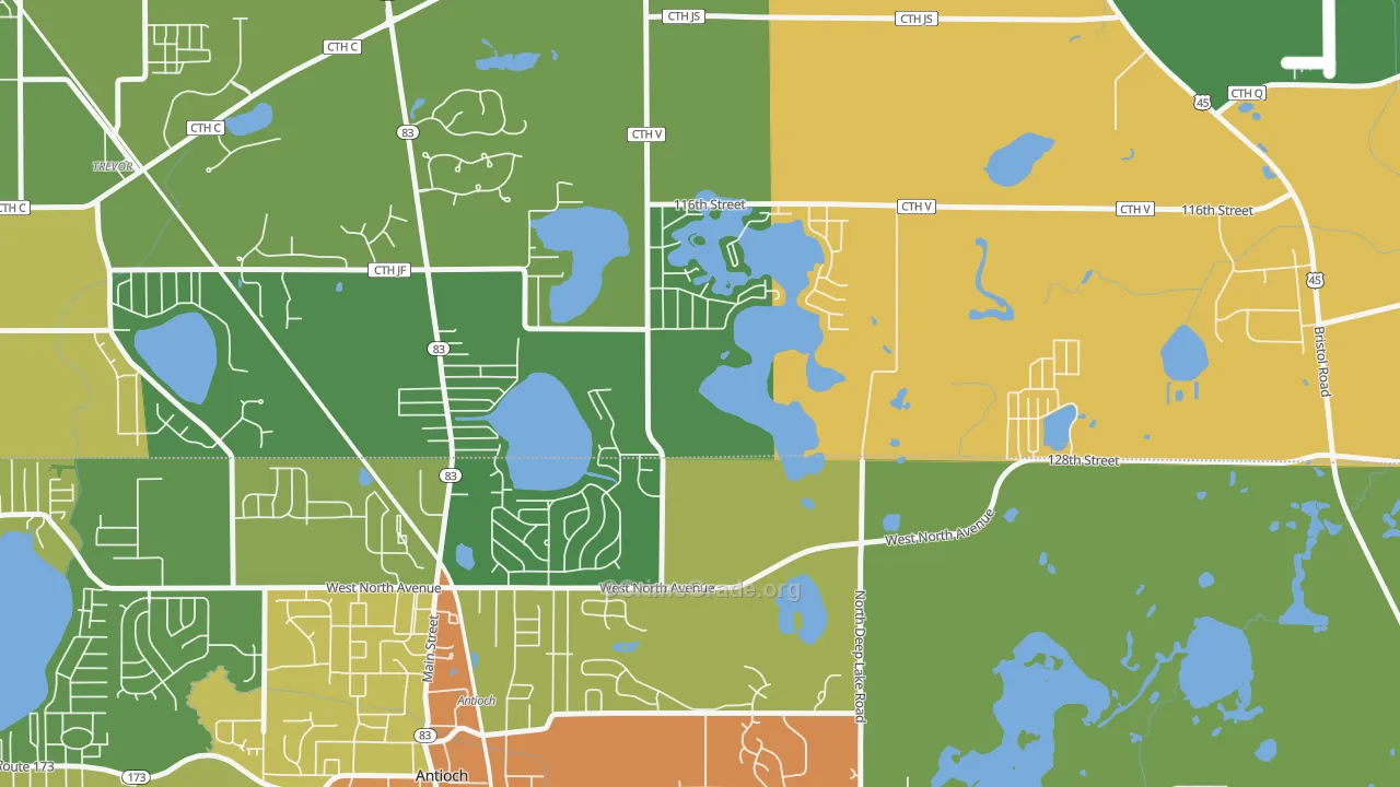 Lake Shangrila, WI Map of Robbery Rates