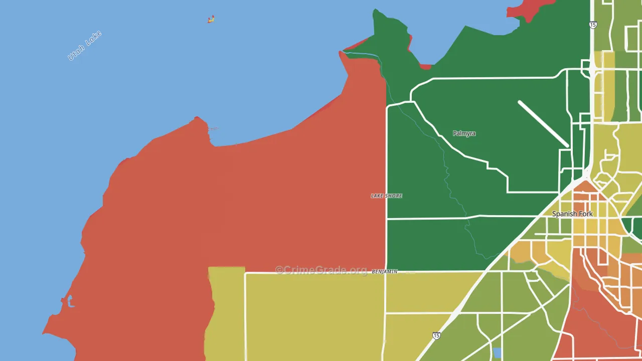 Lake Shore, UT Map of Robbery Rates