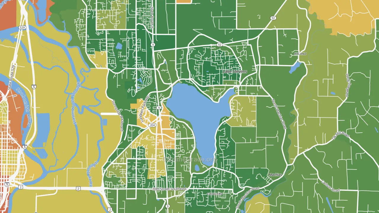 Lake Stevens, WA Map of Robbery Rates