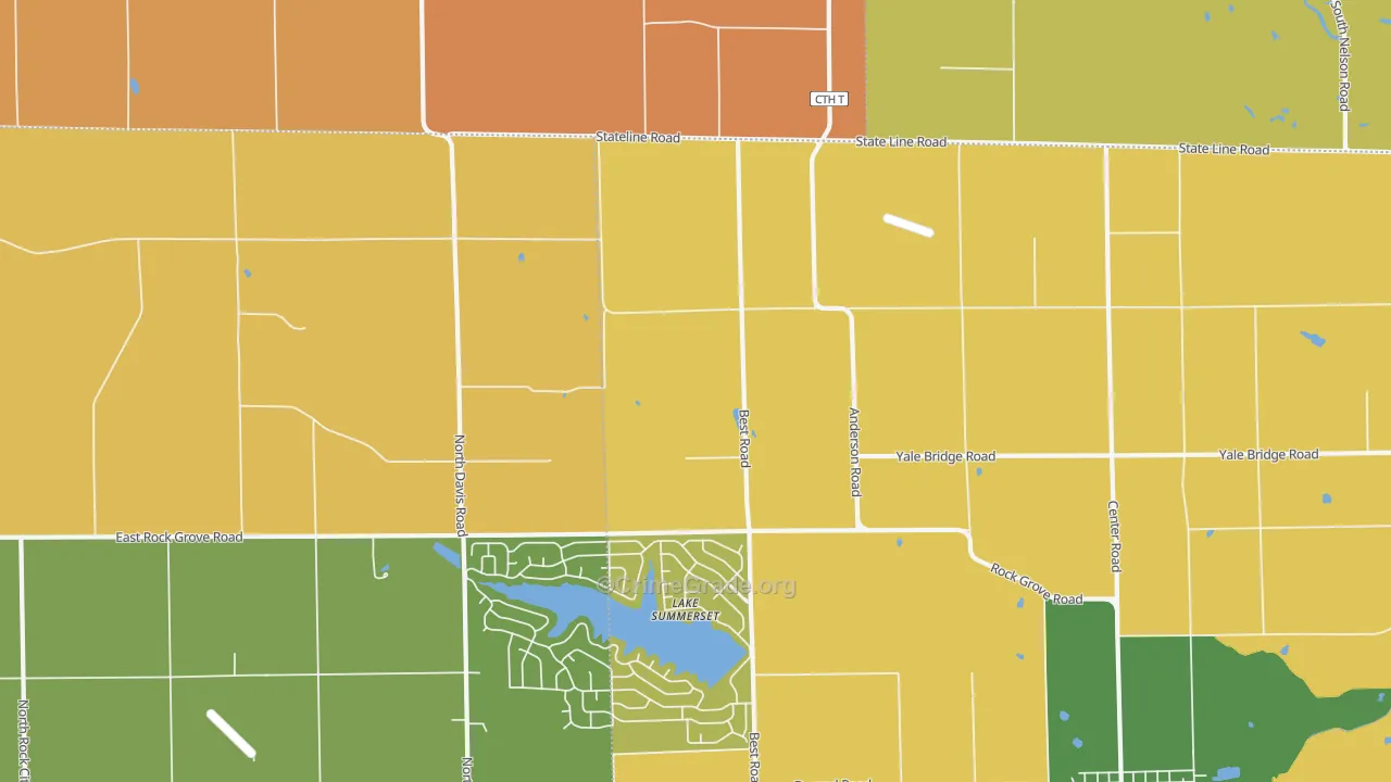 Lake Summerset, IL Map of Robbery Rates