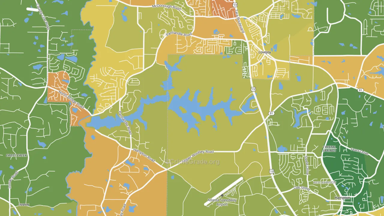 Lake Talmadge, GA Map of Robbery Rates