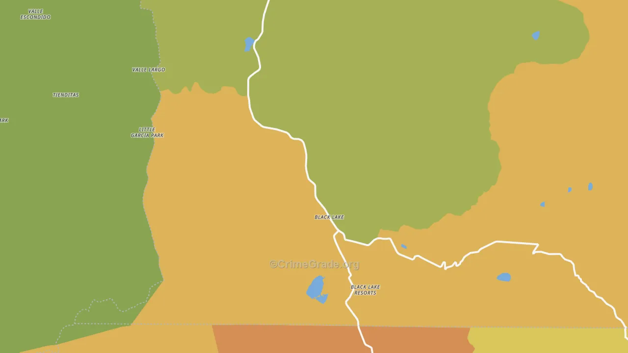Lake View Pines, NM Map of Robbery Rates