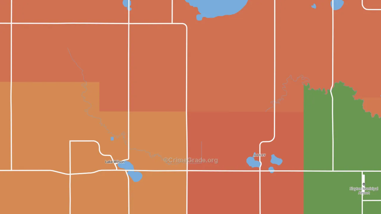 Lake Wilson, MN Map of Robbery Rates