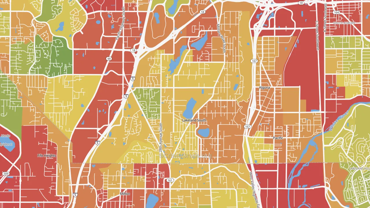 Lakeland South, WA Map of Robbery Rates