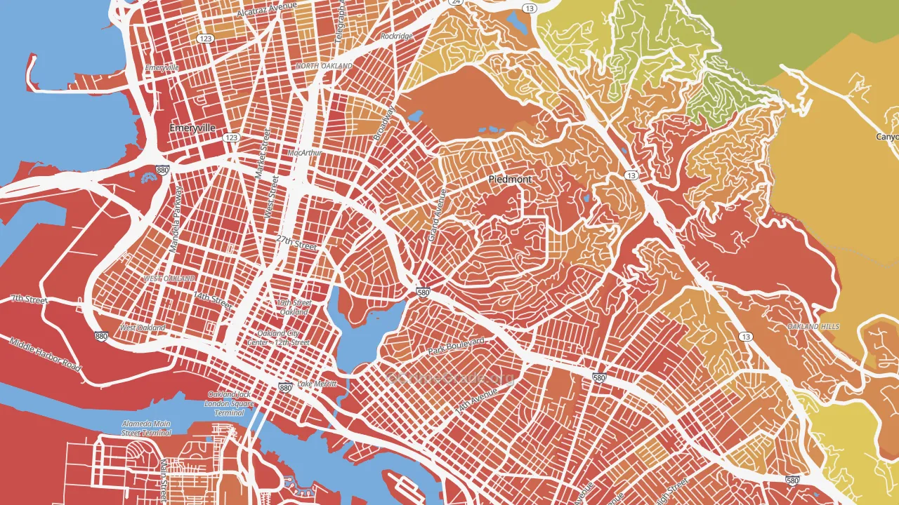Lakeshore-Oakland, Oakland, CA Map of Robbery Rates