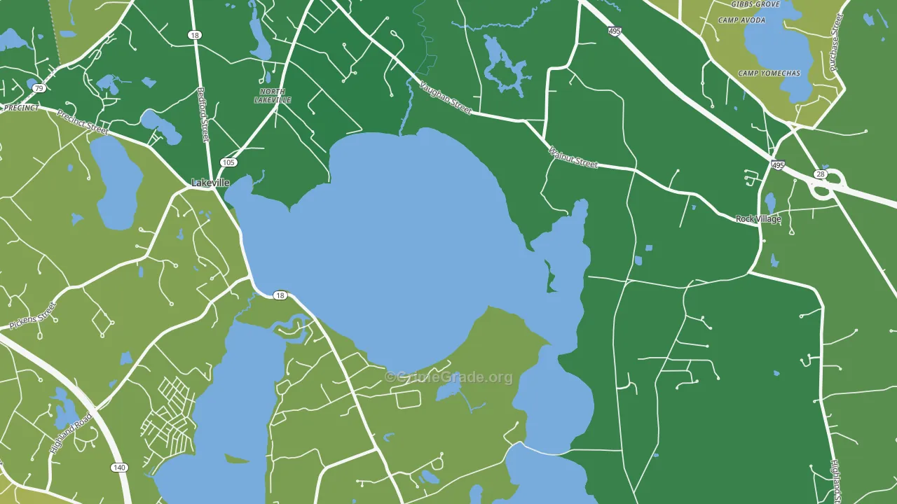 Lakeside, MA Map of Robbery Rates