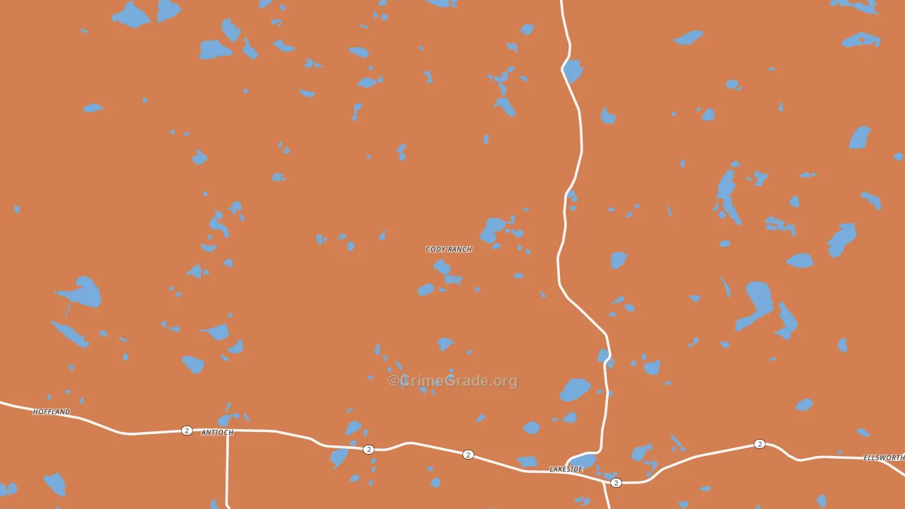 Lakeside, NE Map of Robbery Rates