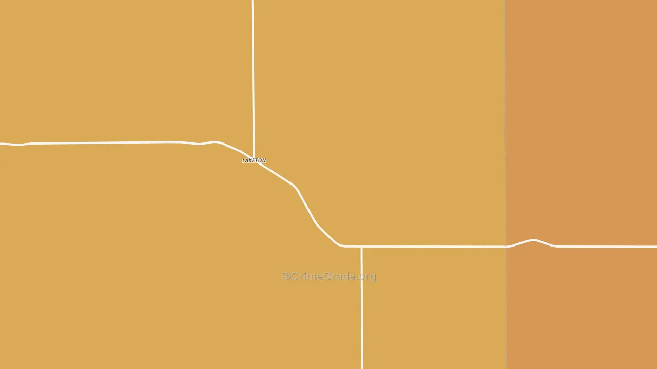 Laketon, TX Map of Robbery Rates