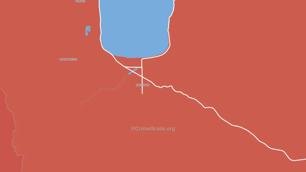 Laketown, UT Map of Robbery Rates