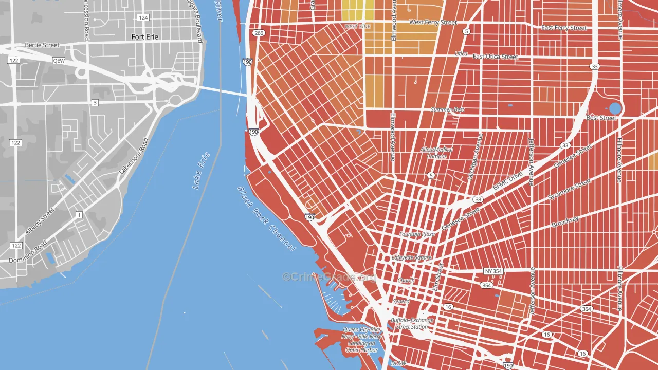 Lakeview, Buffalo, NY Map of Robbery Rates
