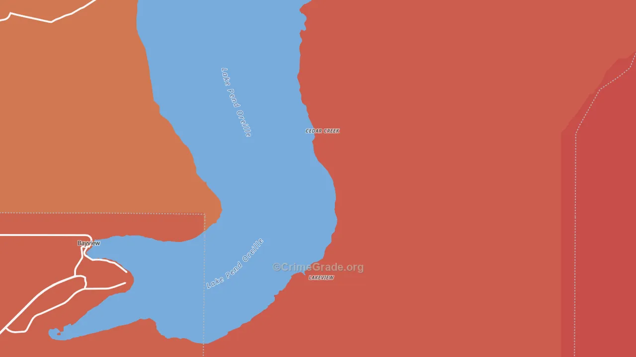 Lakeview, ID Map of Robbery Rates