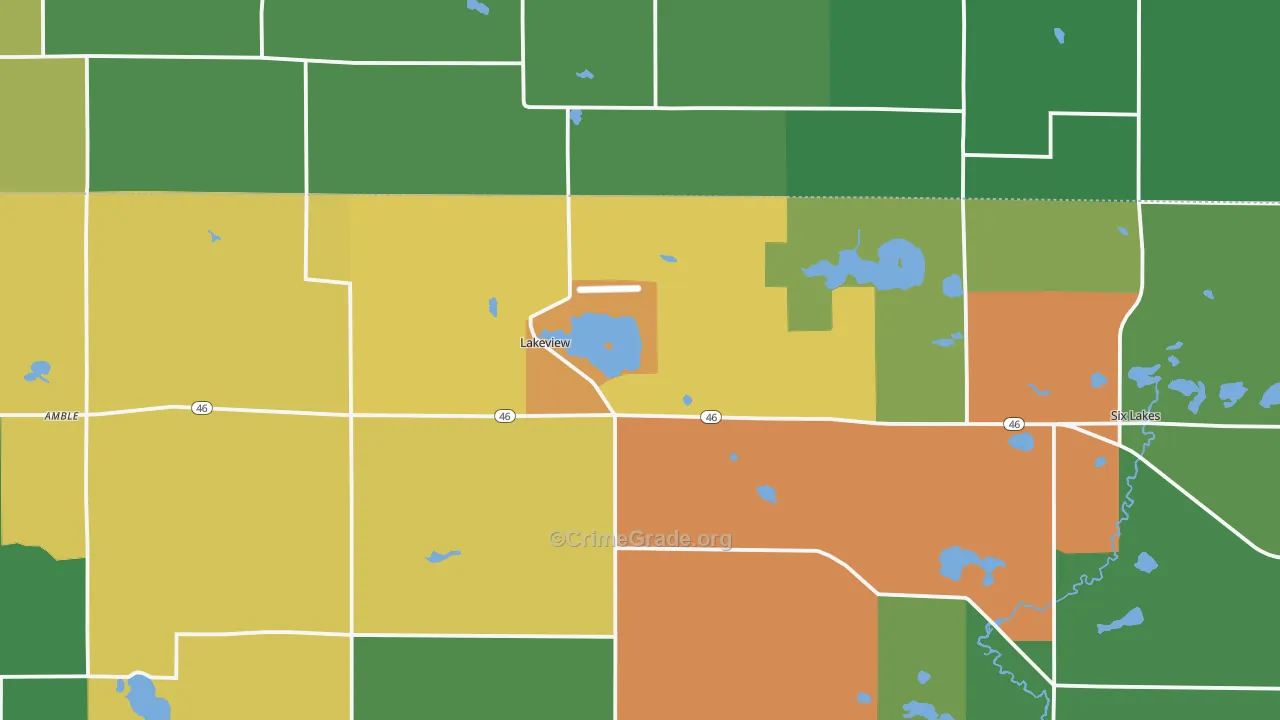 Lakeview, MI Map of Robbery Rates
