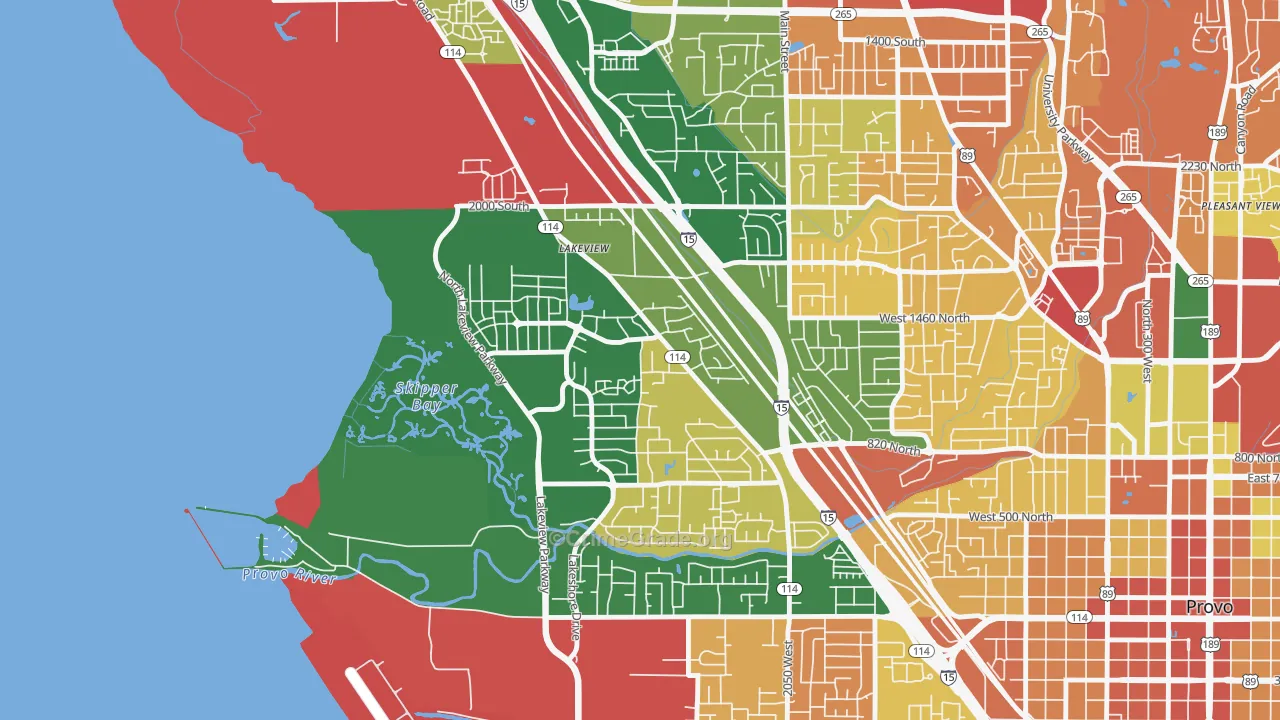Lakeview North, Provo, UT Map of Robbery Rates