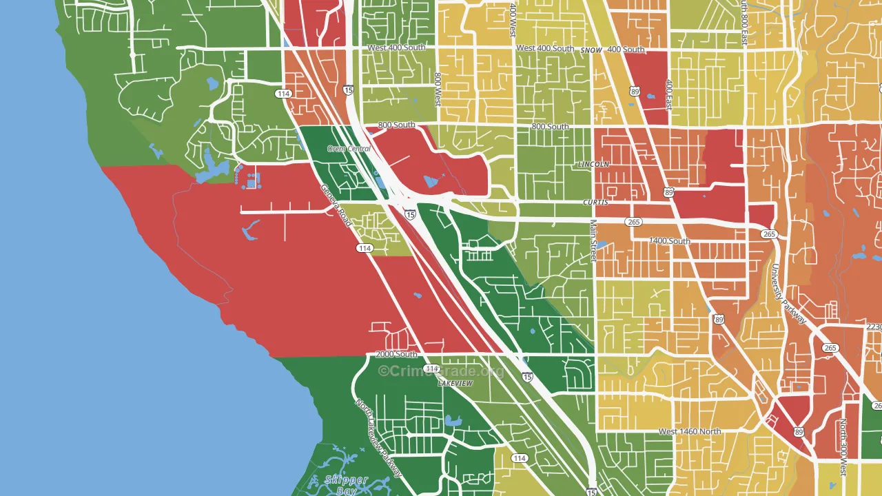Lakeview, Orem, UT Map of Robbery Rates