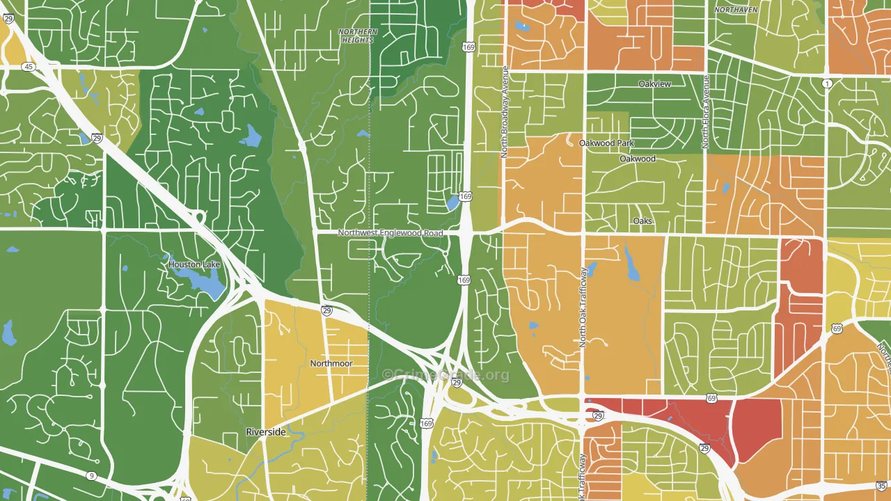 Lakeview Terrace, Kansas City, MO Map of Robbery Rates
