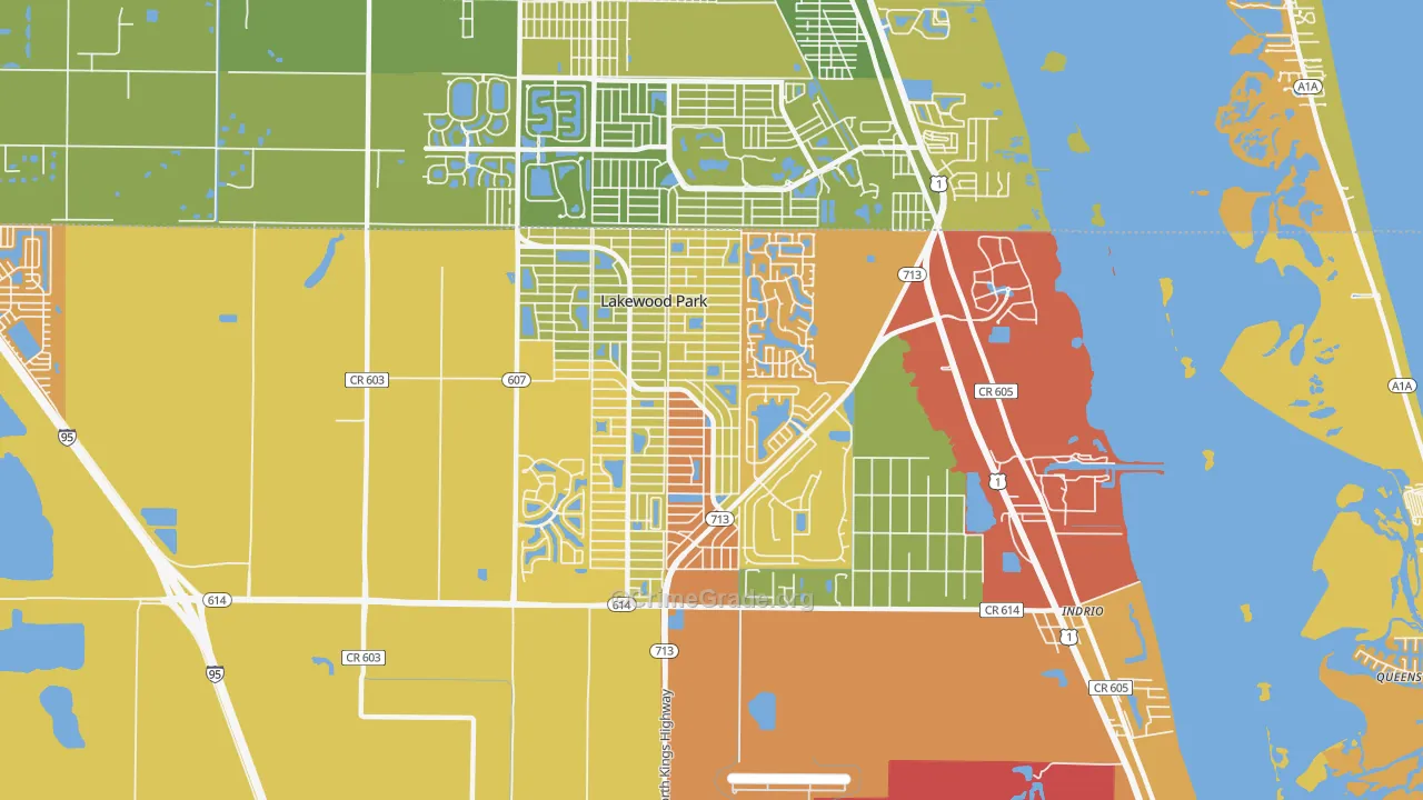 Lakewood Park, FL Map of Robbery Rates