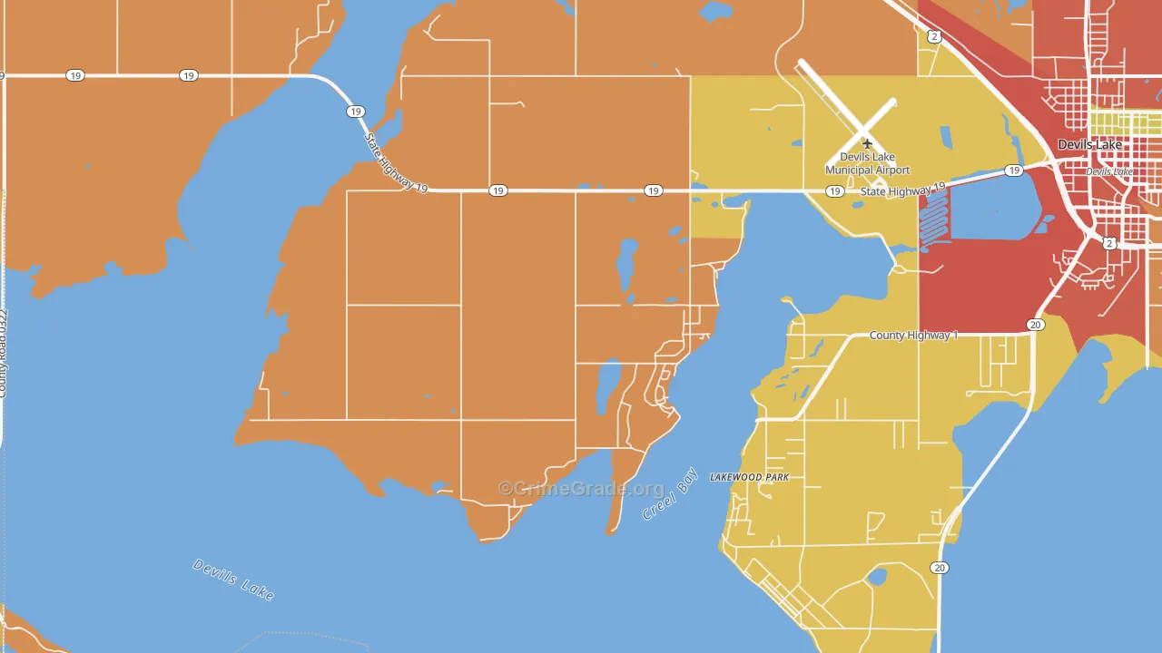 Lakewood Park, ND Map of Robbery Rates