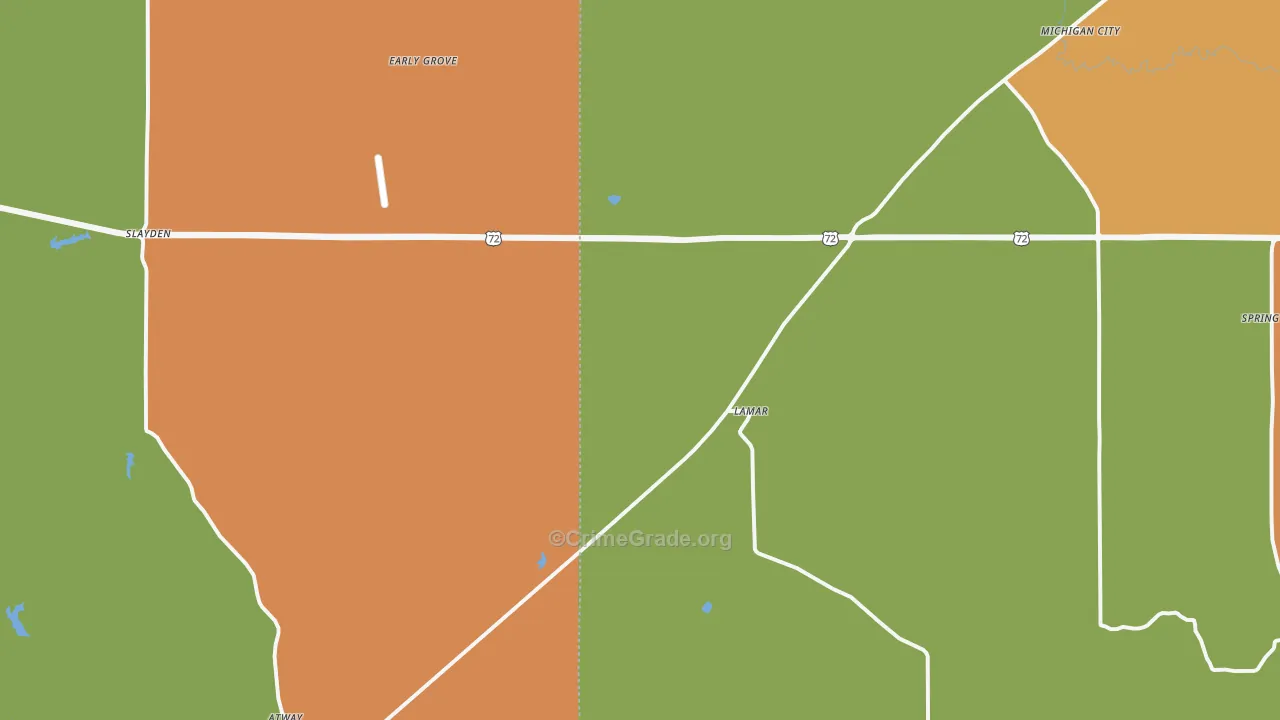 Lamar, MS Map of Robbery Rates