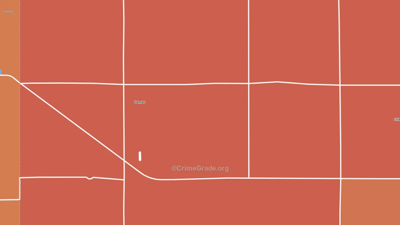 Lamar, NE Map of Robbery Rates