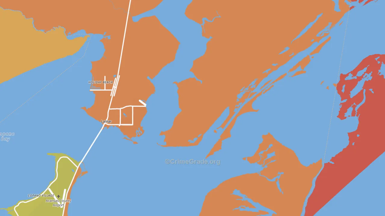 Lamar, TX Map of Robbery Rates