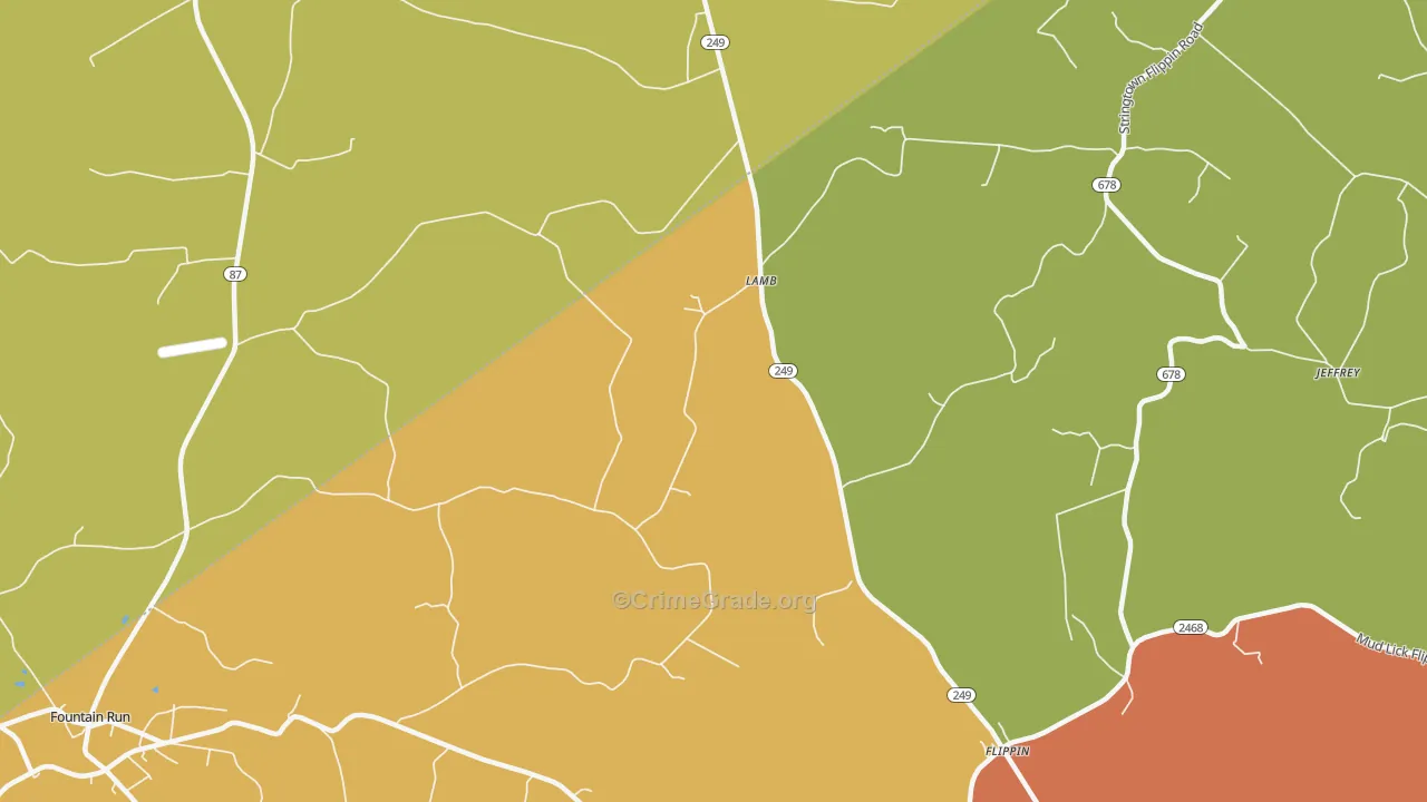 Lamb, KY Map of Robbery Rates