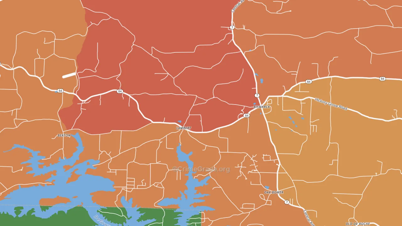 Lambert, AR Map of Robbery Rates