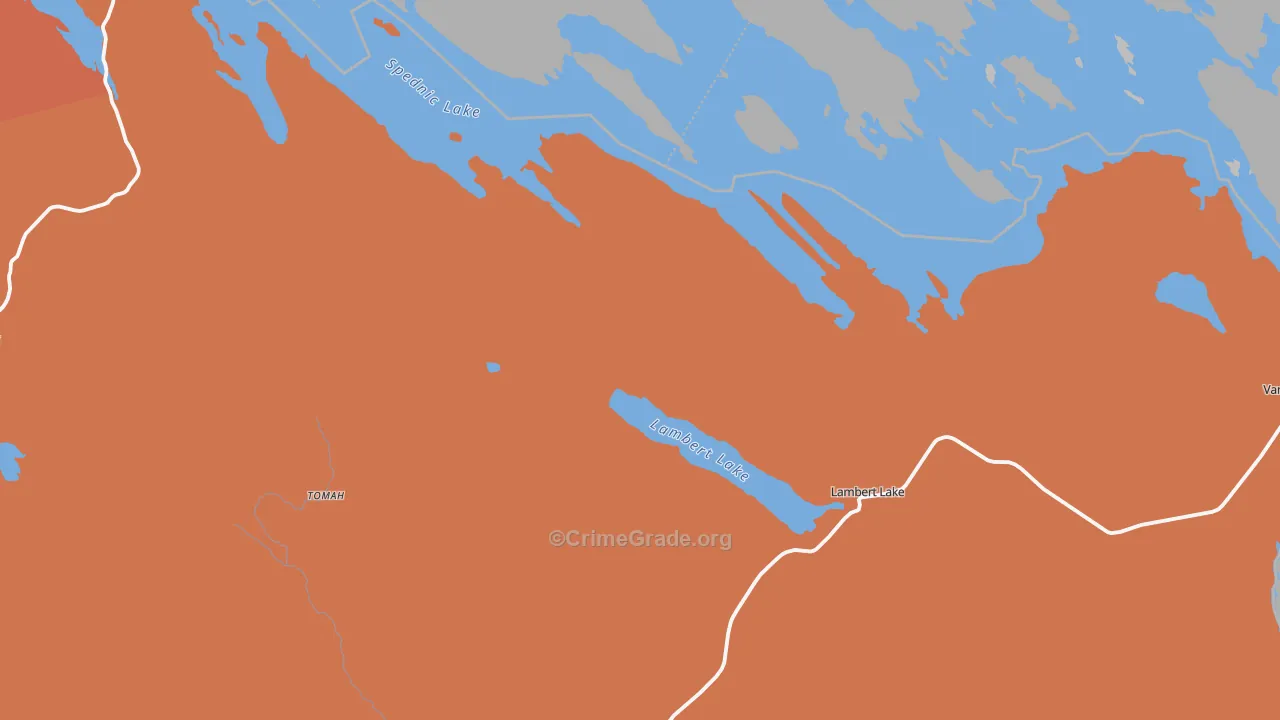 Lambert Lake, ME Map of Robbery Rates