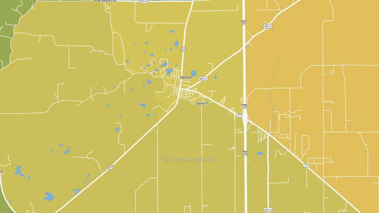 Lambert, MO Map of Robbery Rates