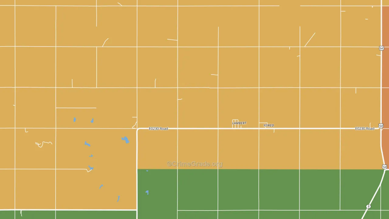 Lambert, OK Map of Robbery Rates