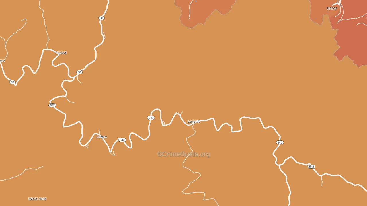 Lambric, KY Map of Robbery Rates