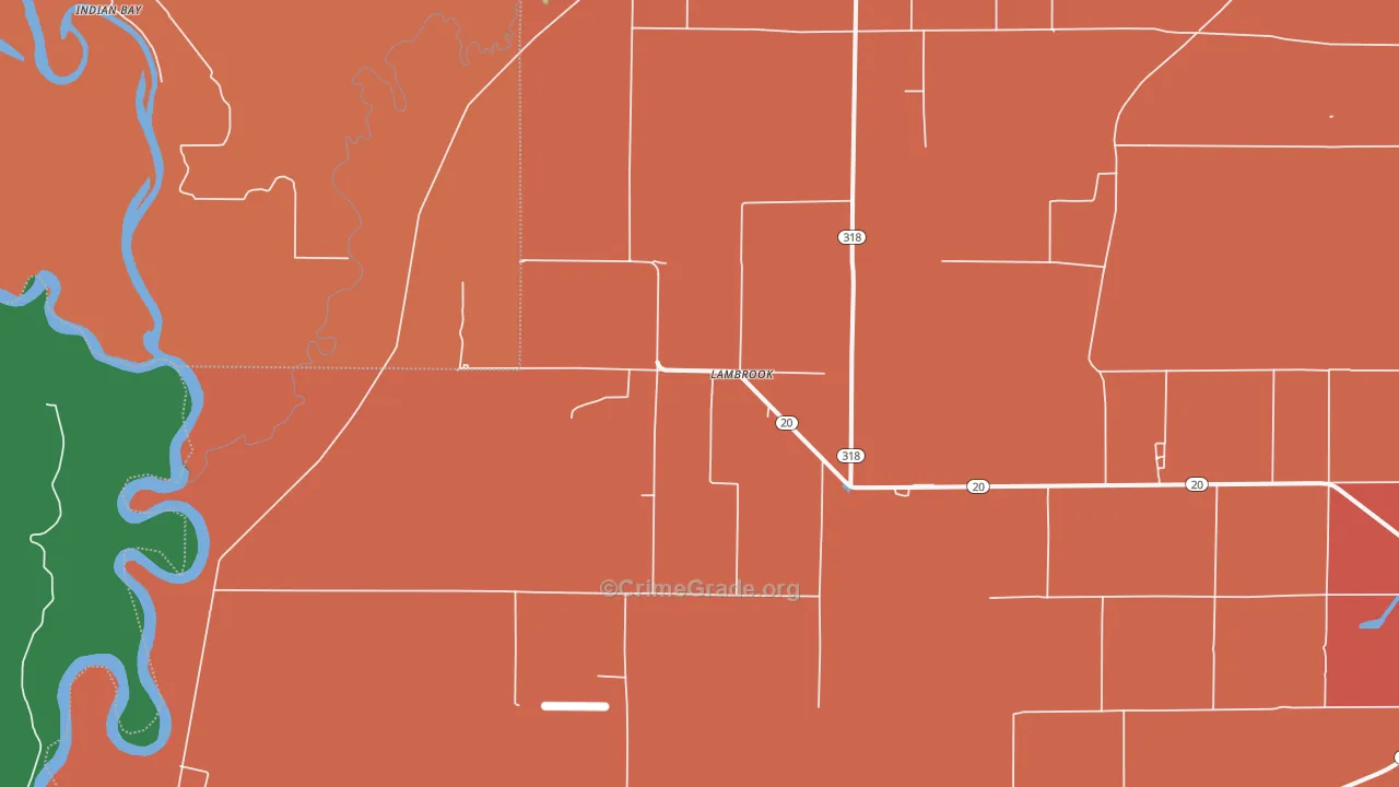 Lambrook, AR Map of Robbery Rates