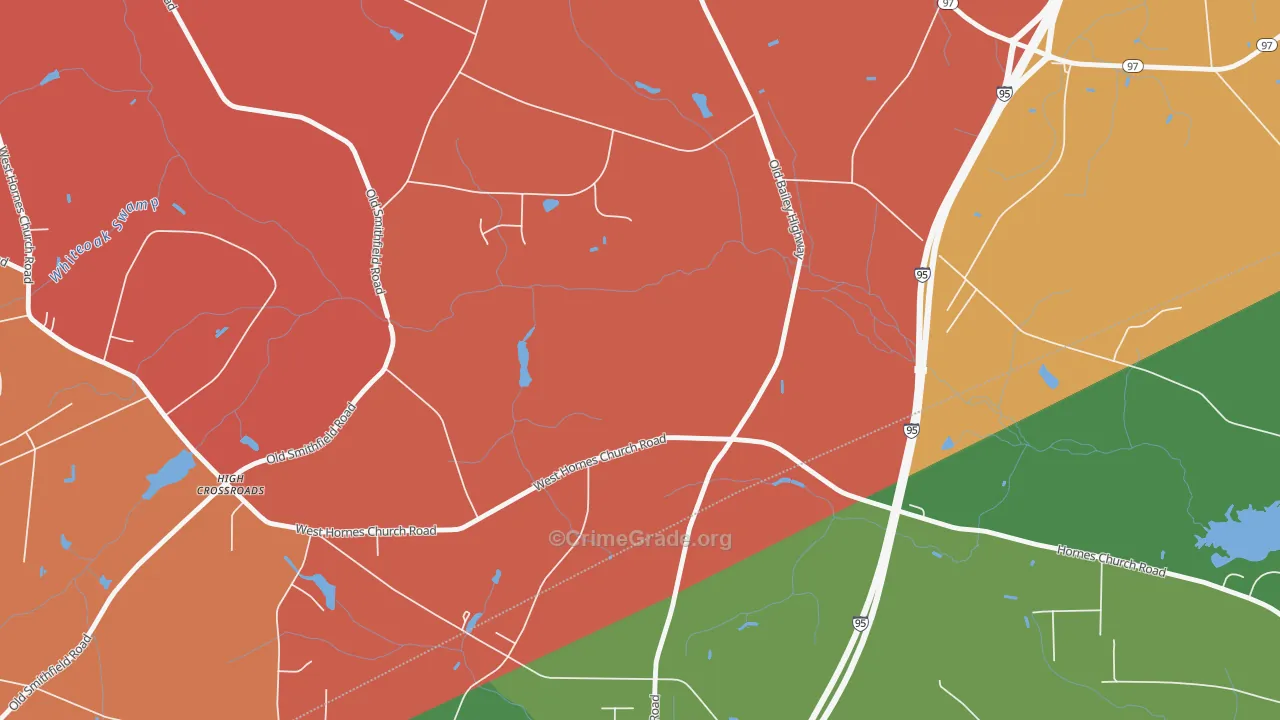 Lamm, NC Map of Robbery Rates