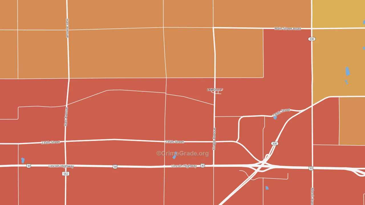 LaMoille, IA Map of Robbery Rates