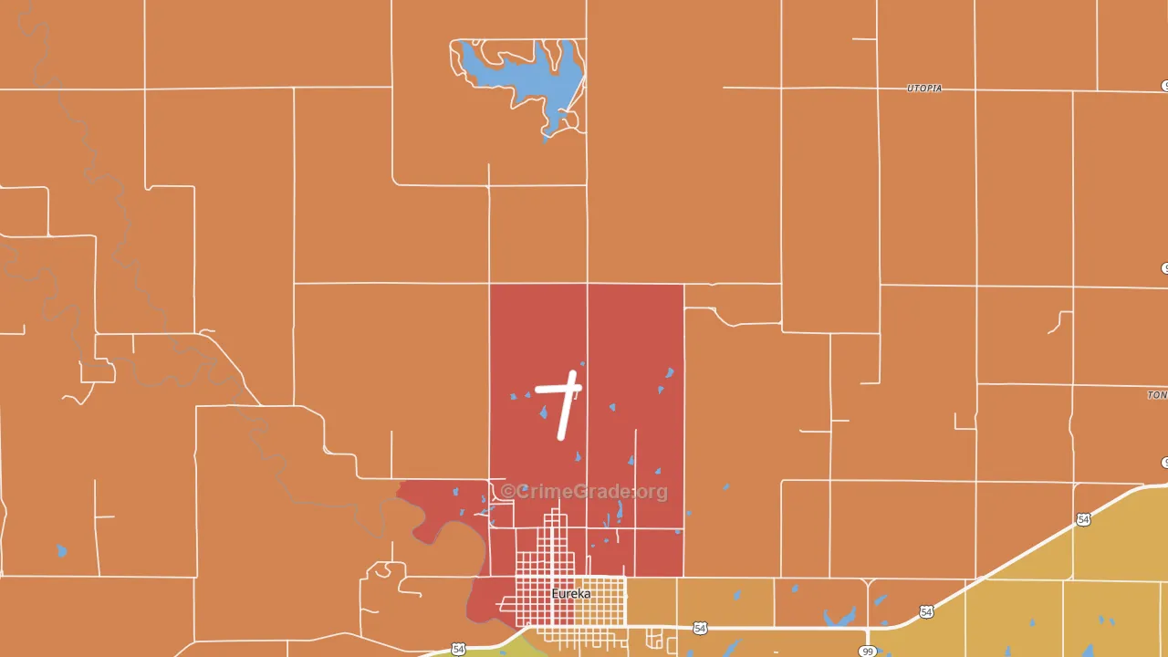 Lamont, KS Map of Robbery Rates