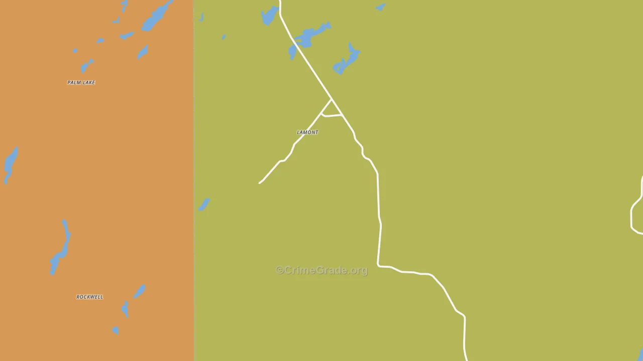 Lamont, WA Map of Robbery Rates