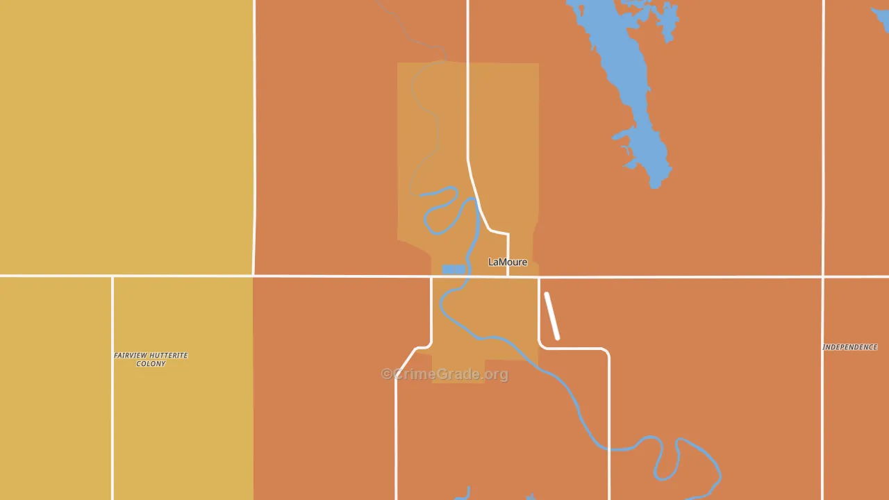 LaMoure, ND Map of Robbery Rates