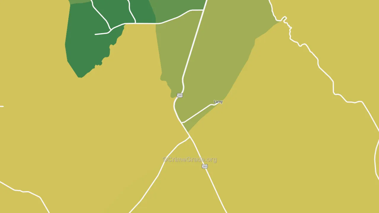 Lamy, NM Map of Robbery Rates