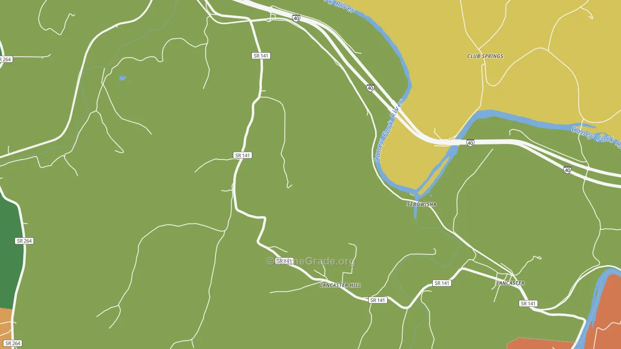Lancaster Hill, TN Map of Robbery Rates