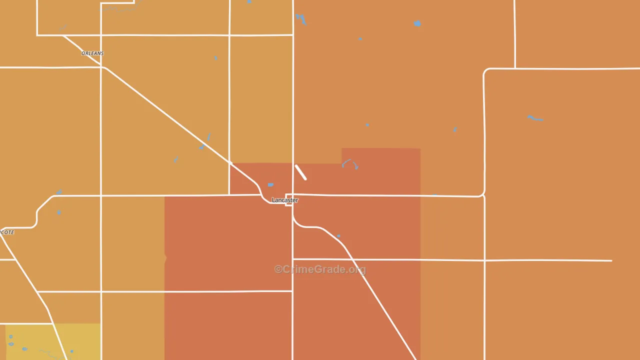 Lancaster, MN Map of Robbery Rates