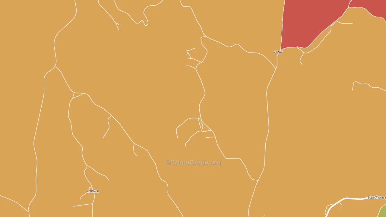 Land, AL Map of Robbery Rates