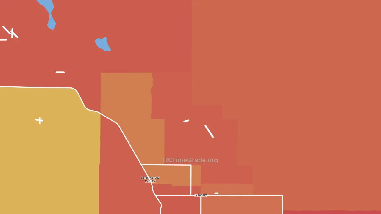 Landers, CA Map of Robbery Rates