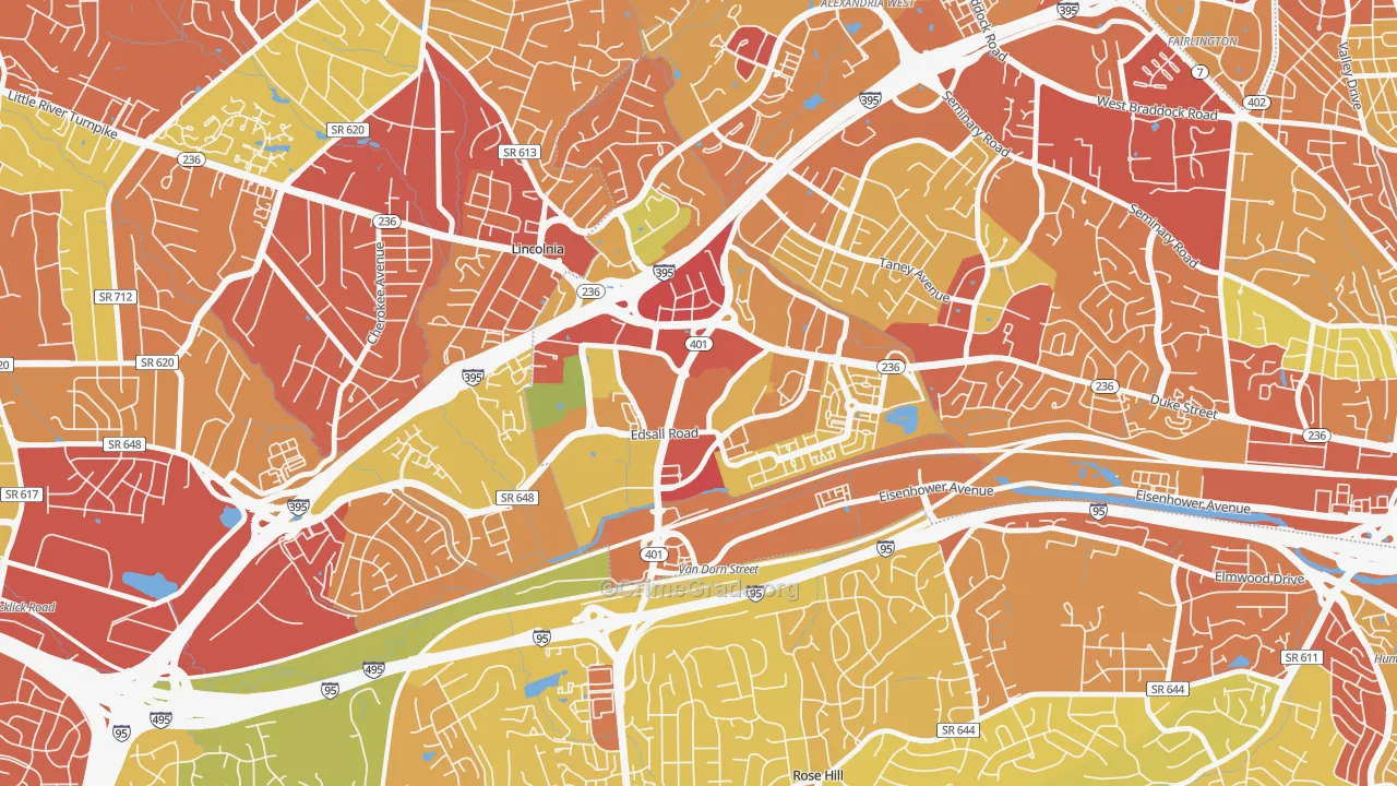 Landmark-Van Dom, Alexandria, VA Map of Robbery Rates