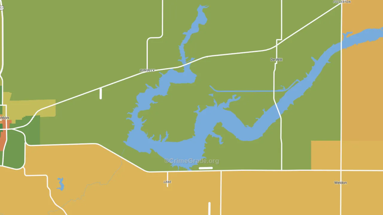 Lane, IL Map of Robbery Rates