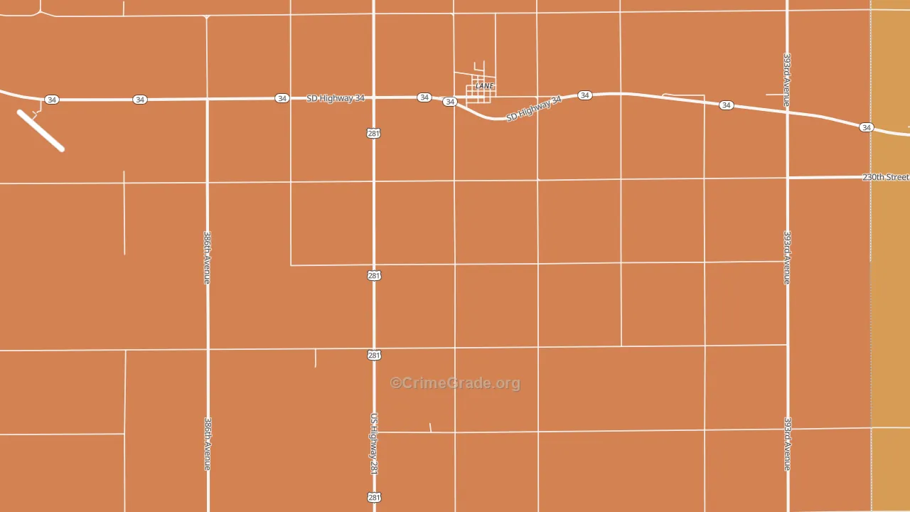 Lane, SD Map of Robbery Rates