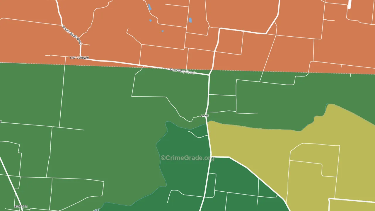 Lane, TN Map of Robbery Rates