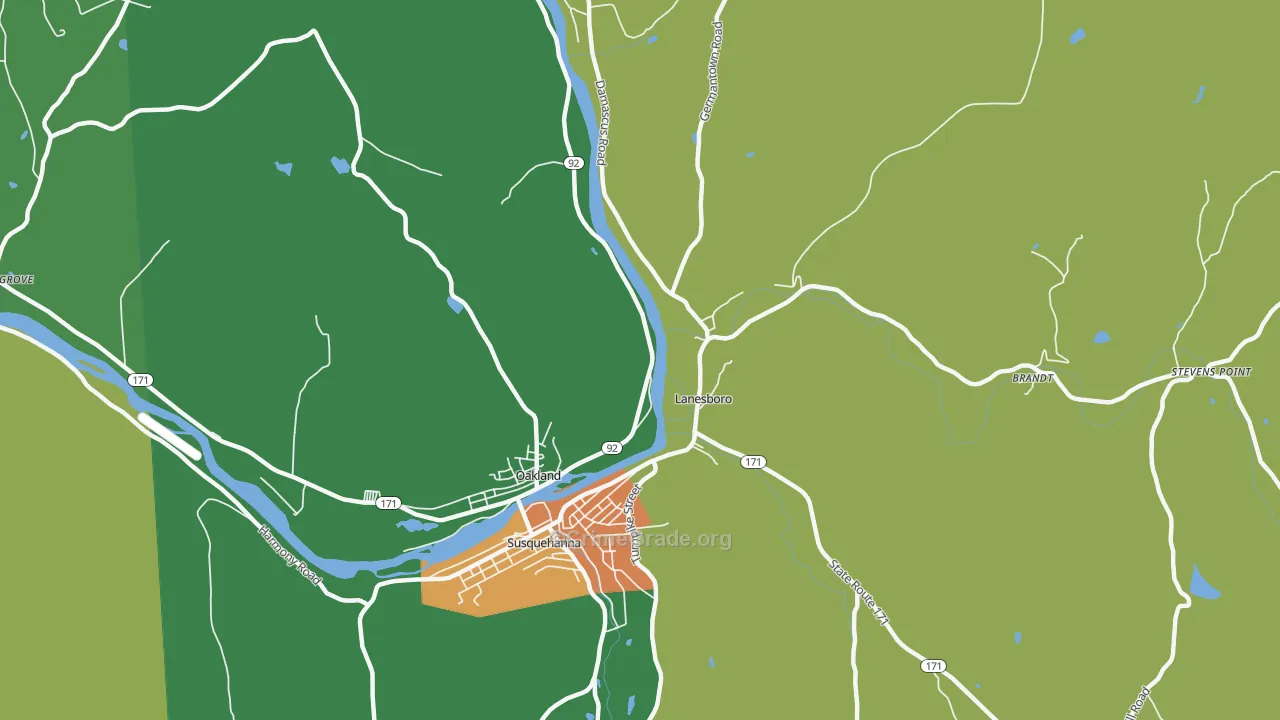 Lanesboro, PA Map of Robbery Rates