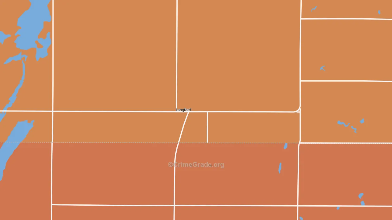 Langford, SD Map of Robbery Rates