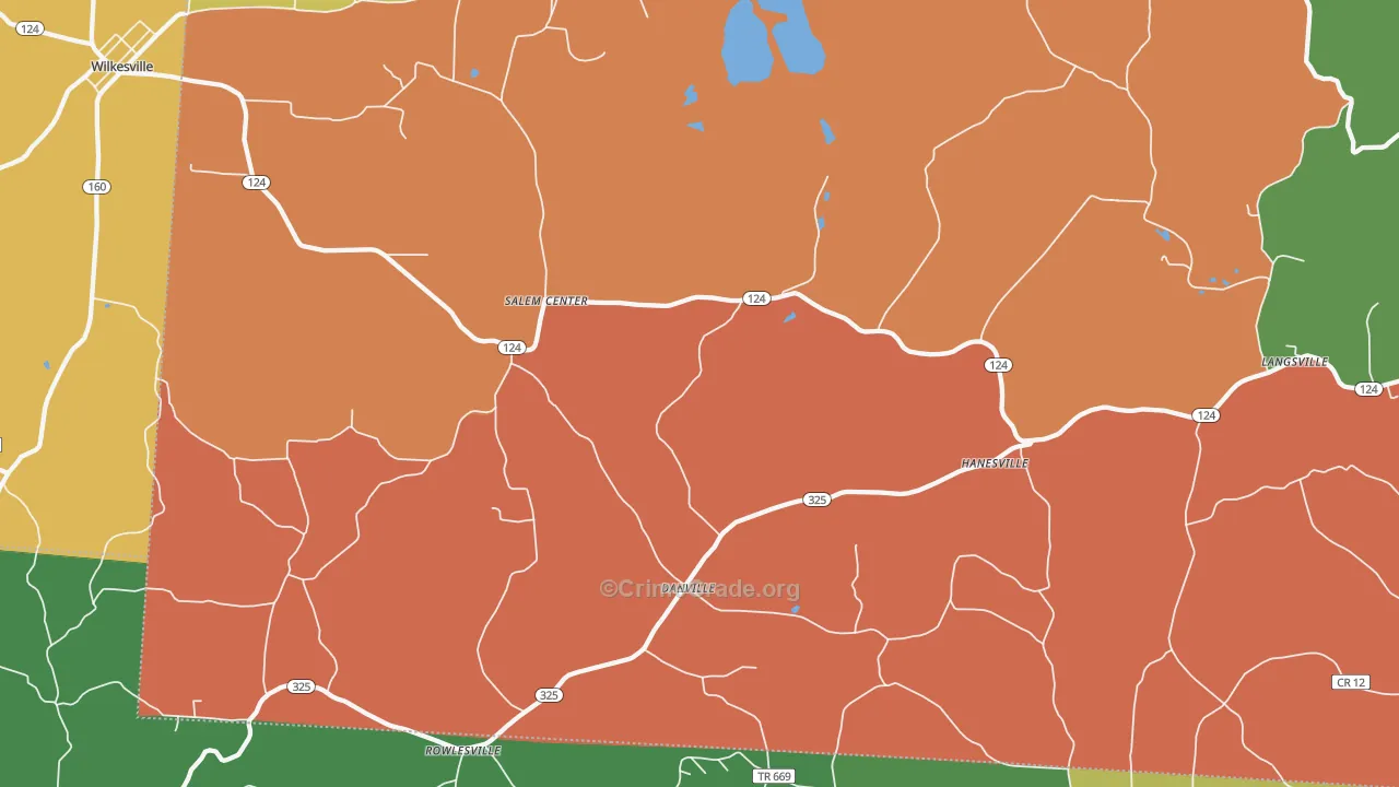 Langsville, OH Map of Robbery Rates