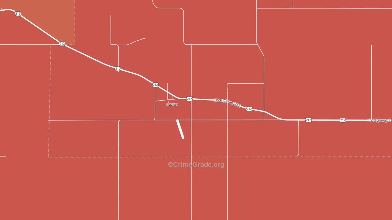Lantry, SD Map of Robbery Rates